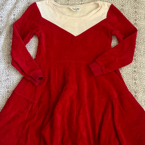 Atelier Barn Oslo Red Velour Skater Dress - Picture 2 of 7